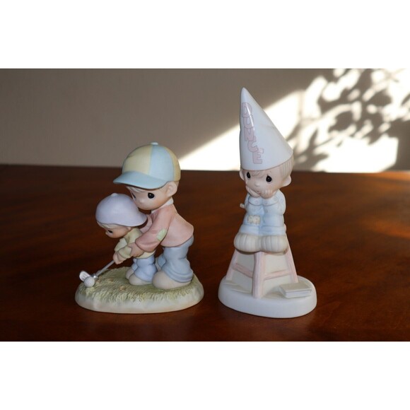 Lot Precious Moments Nobody's Perfect & You Always Stand Behind Me Golf Figurine - Picture 4 of 11